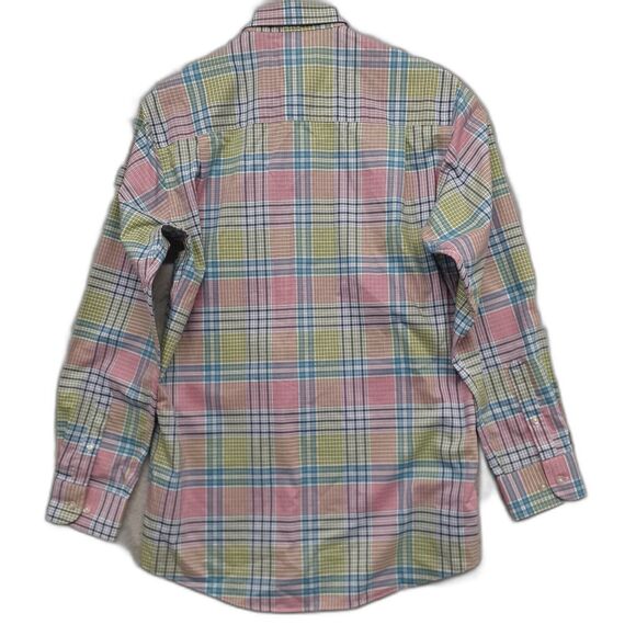 Sero by Forsyth Men's Long Sleeve Shirt Plaid Pink Green Front Pocket Size M - Picture 6 of 9